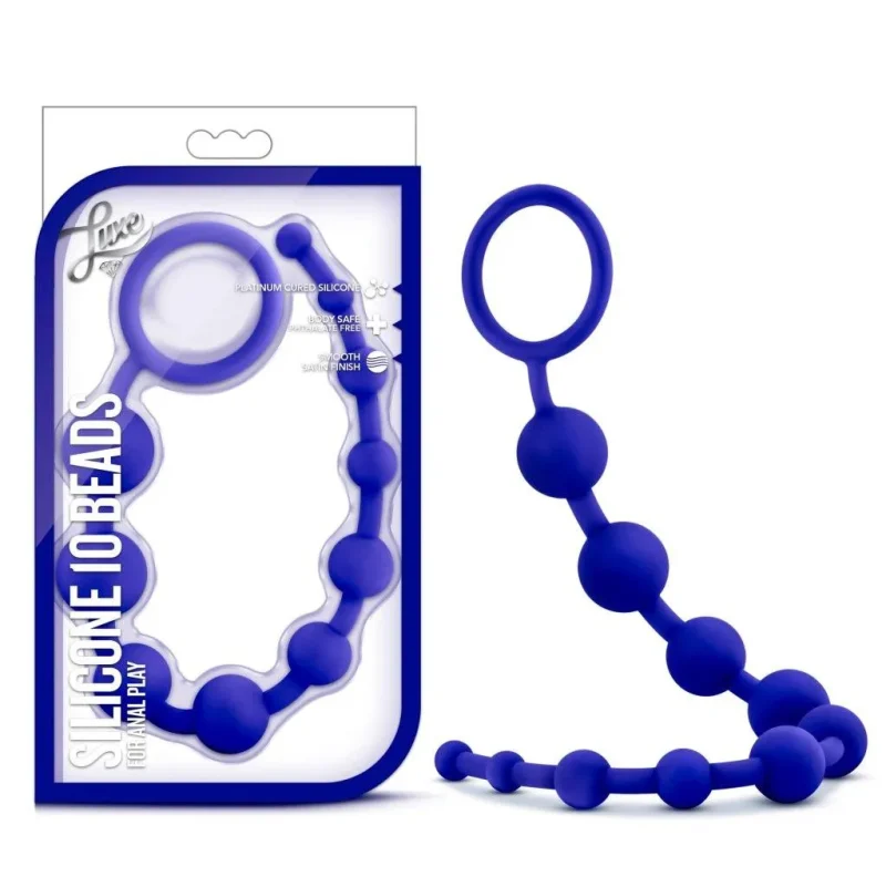 10 bead indigo silicone massager