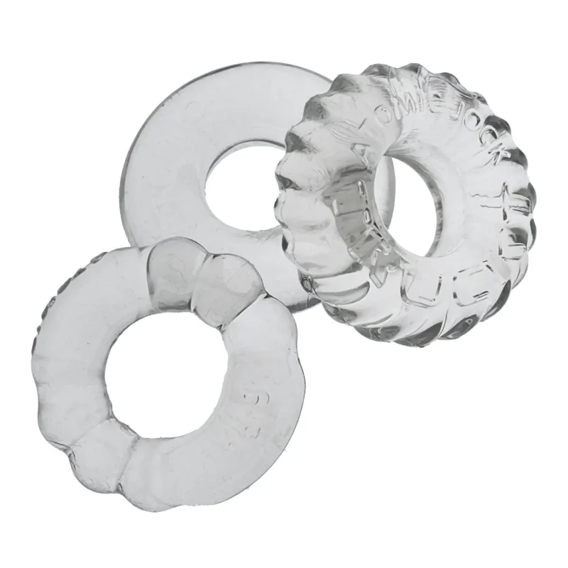 3 piece clear bonemaker cockring set