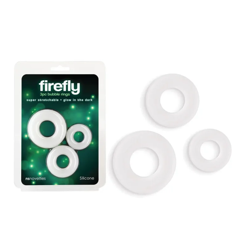 3pcs glow in dark bubble rings white cock ring set