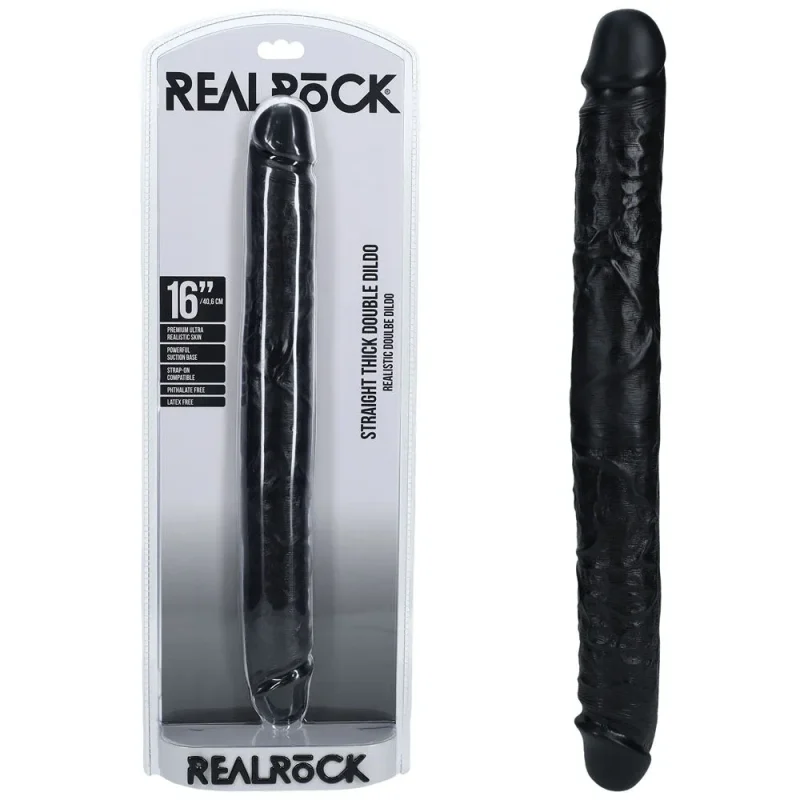 40cm black double dildo thick 16 double dong