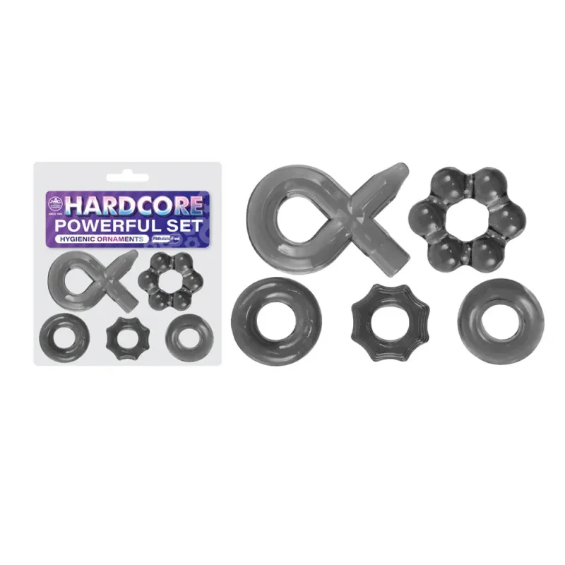 5 pack smoke cock rings hardcore set for powerful stimulation