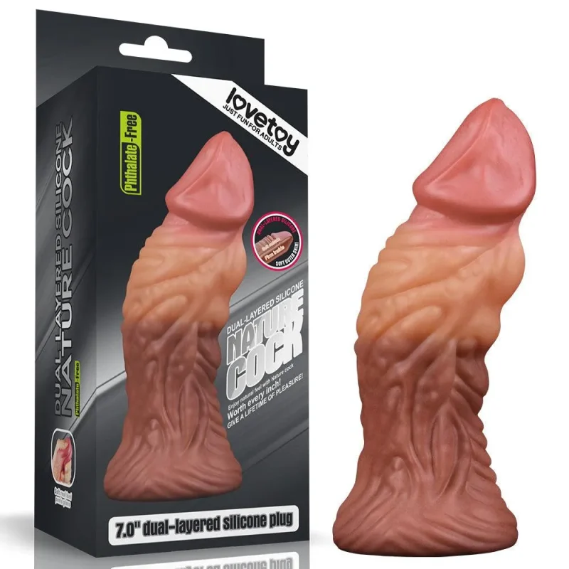 7 dual layer alien silicone butt plug dildo