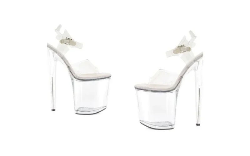 8 inch clear platform sandals