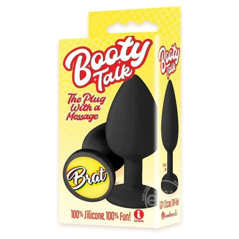 9 s booty talk brat black butt plug