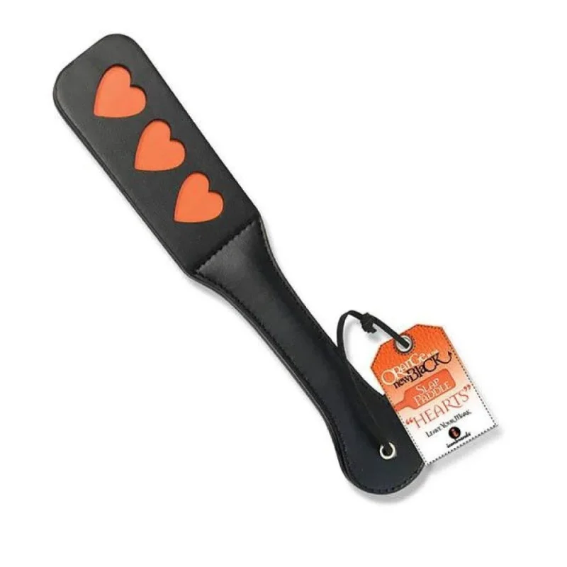 9 s orange is the new black slap paddle hearts black