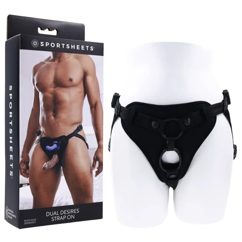 adjustable black strap on harness for couples no probe