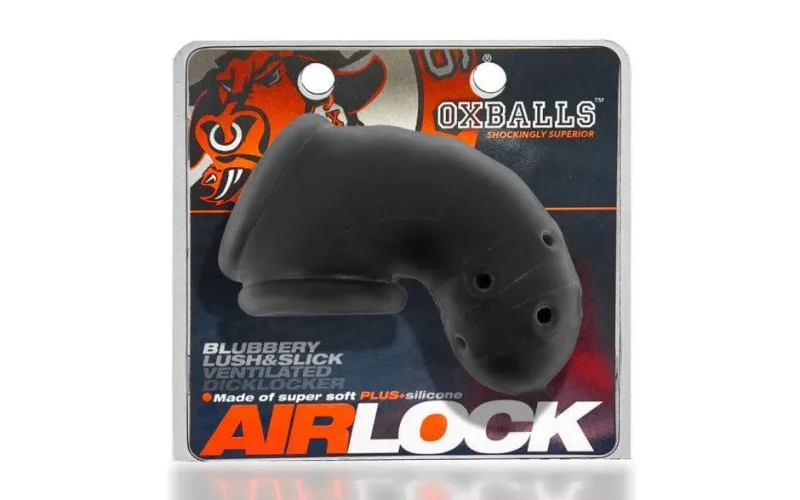 airlock air lite vented chastity cage black ice