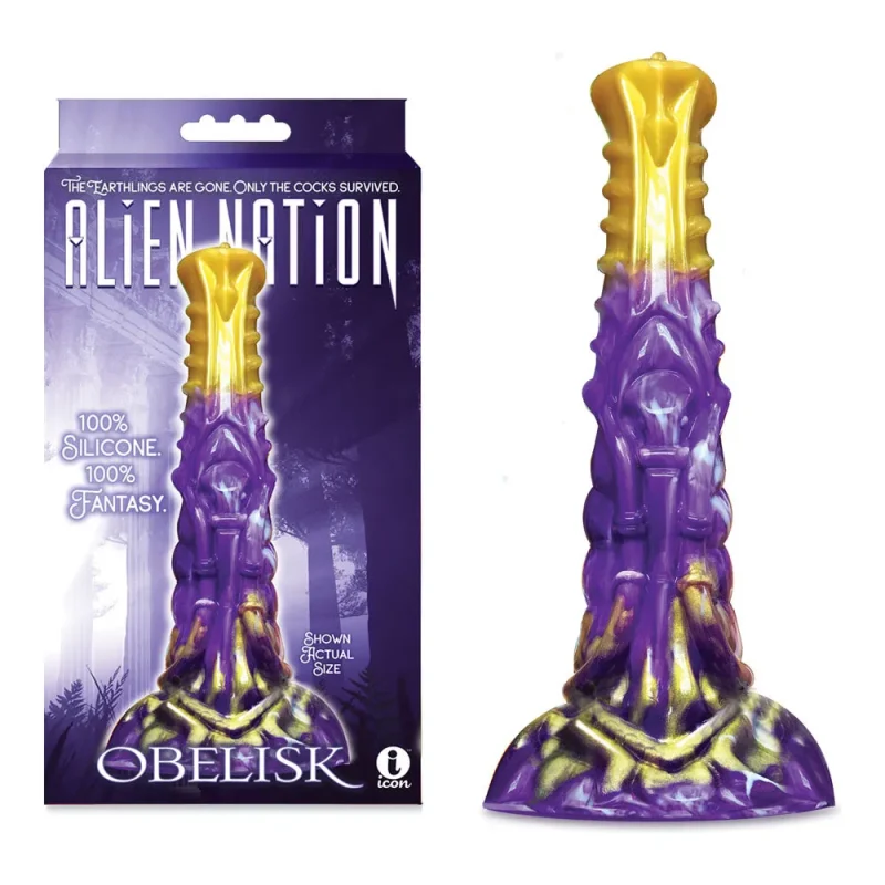 alien nation obelisk purple gold 22 2 cm fantasy dong