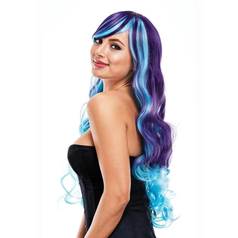 ashley purple blue wigs for women