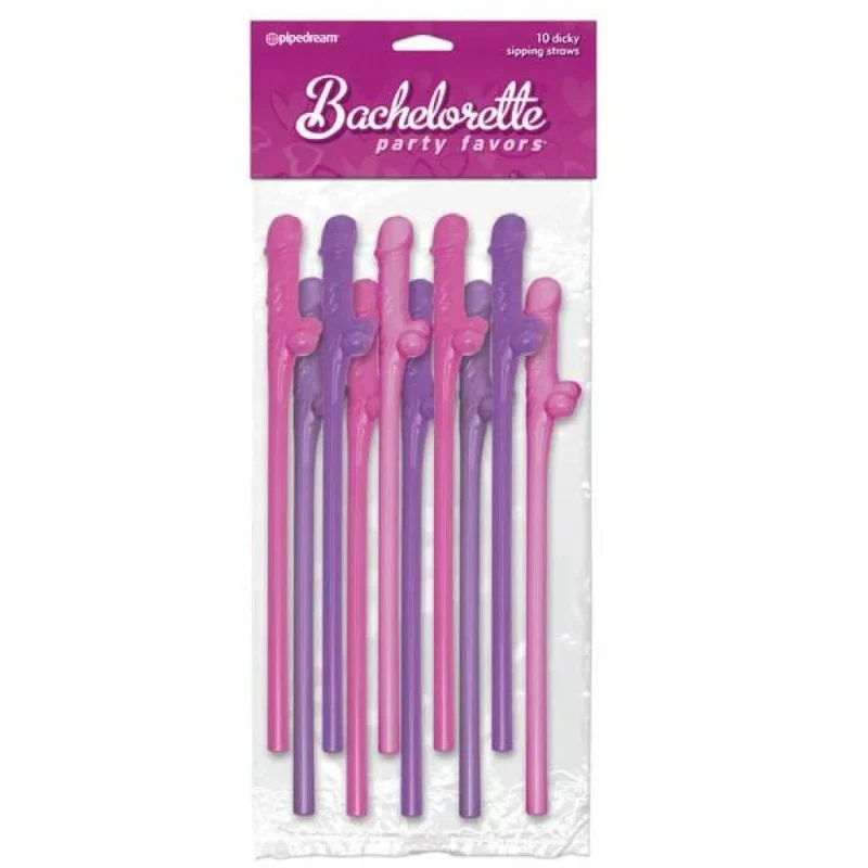 bachelorette party straws colorful dick straws set of 10