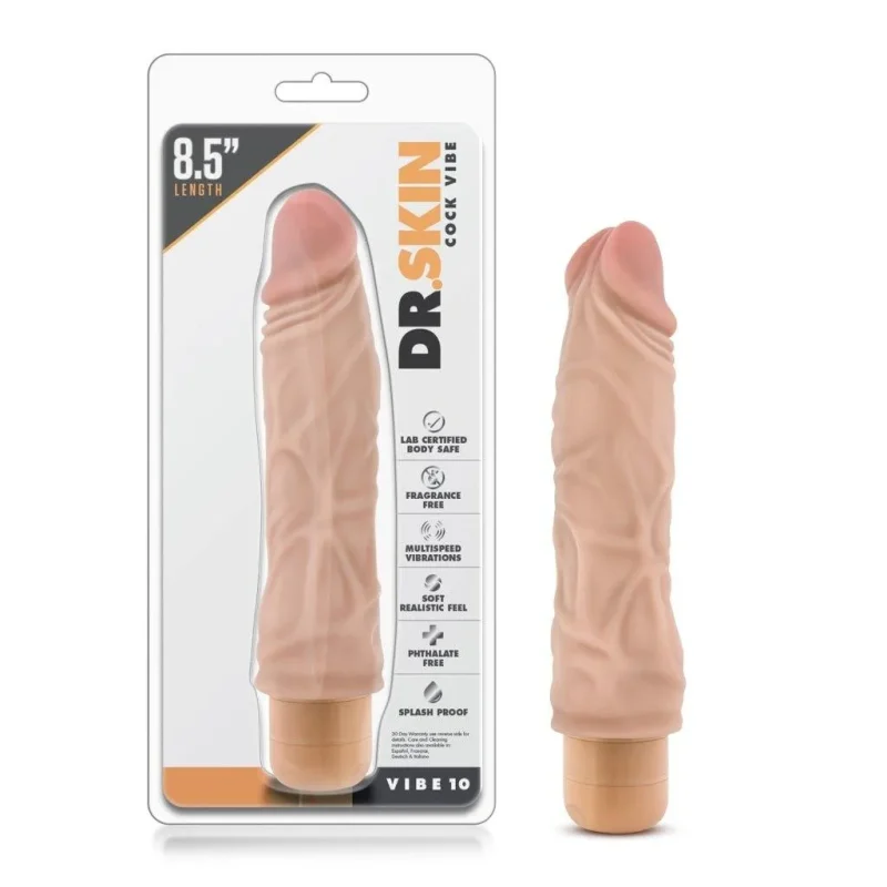 beige 8 5in vibrating cock sleeve dr skin cock vibe 10