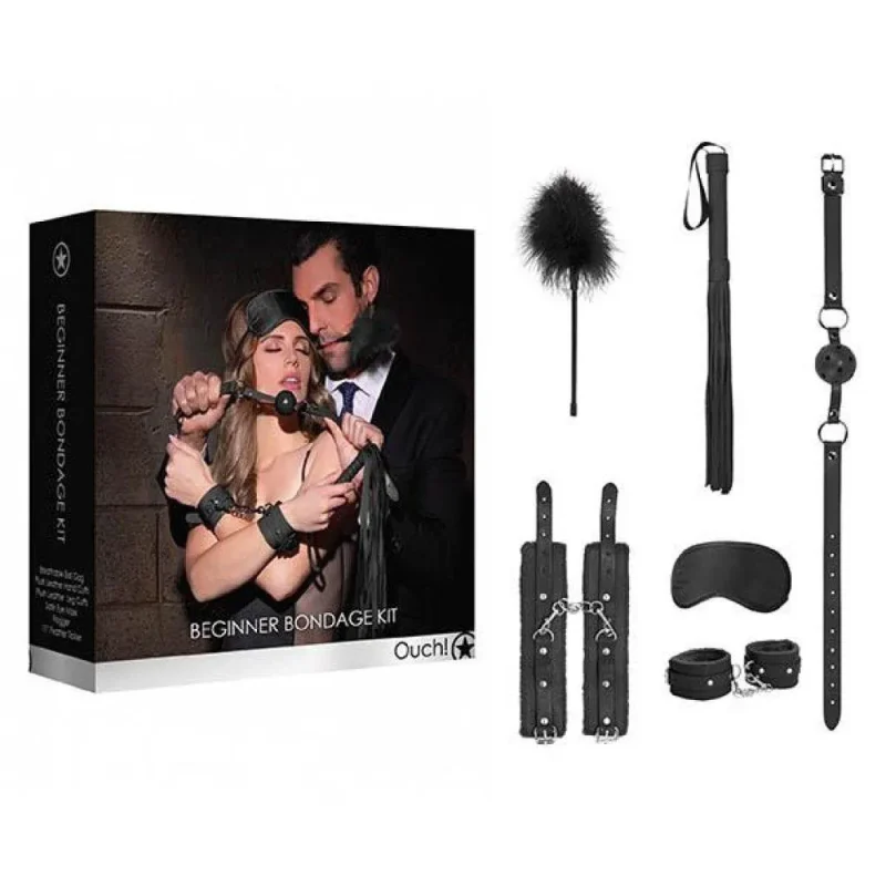 black beginners bondage kit 5 piece set