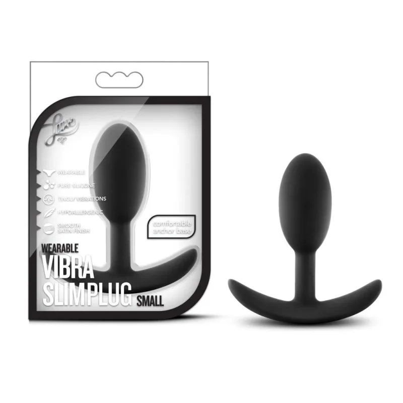 black luxe wearable slim vibra plug small