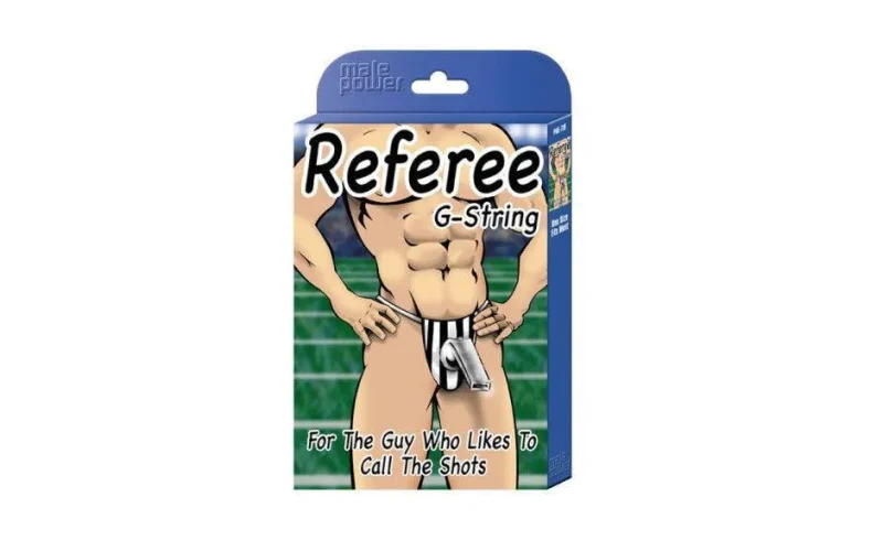 black referee g string novelty underwear