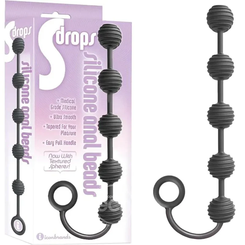 black silicone anal beads s drops