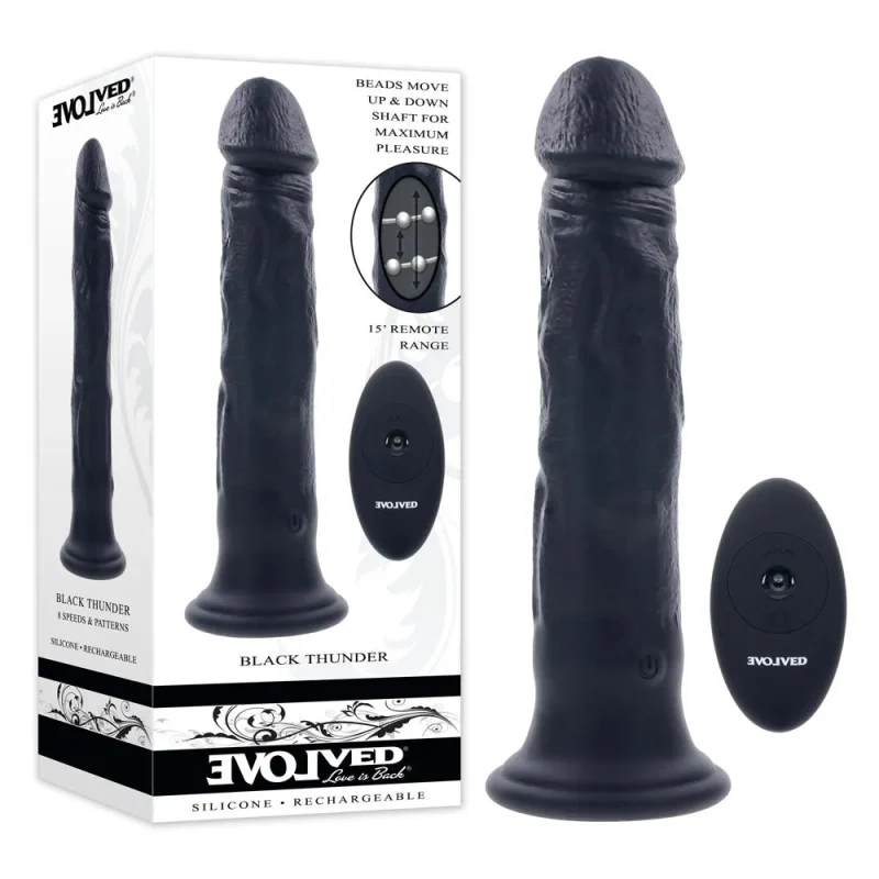 black thunder 25cm usb rechargeable vibrator