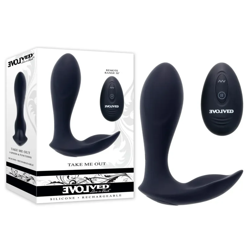 black usb rechargeable remote control vibrator evolved take me out