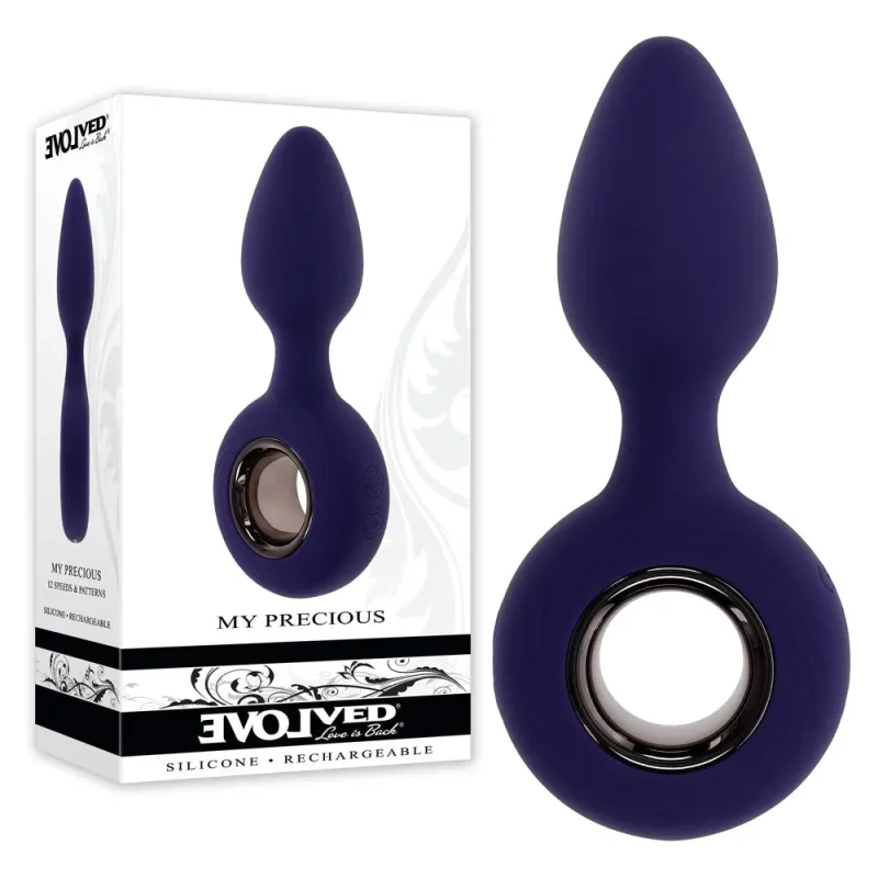 blue 12 7 cm rechargeable usb butt plug with vibrations