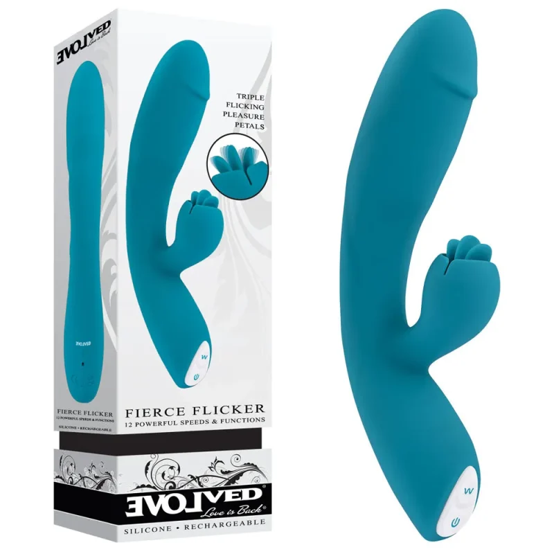 blue 19 5 cm usb rechargeable rabbit vibrator fierce flicker