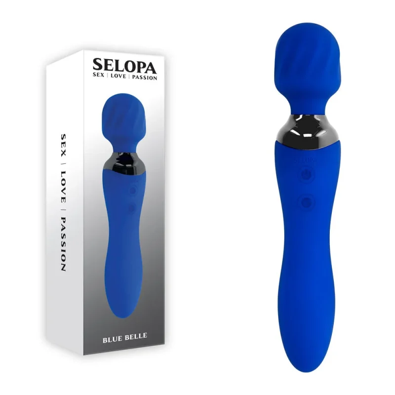 blue belle 20cm usb rechargeable massage wand