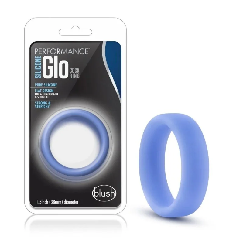 blue glow silicone performance cock ring