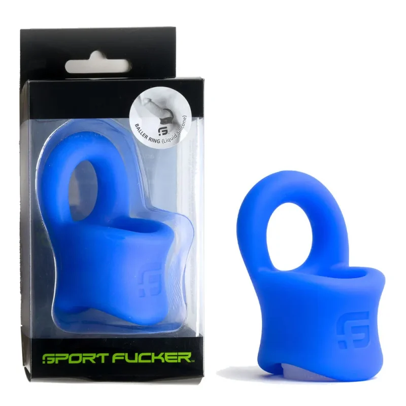 blue liquid silicone cock ring with ball stretcher sport fucker baller