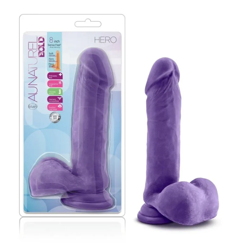 bold 8in purple dildo au naturel