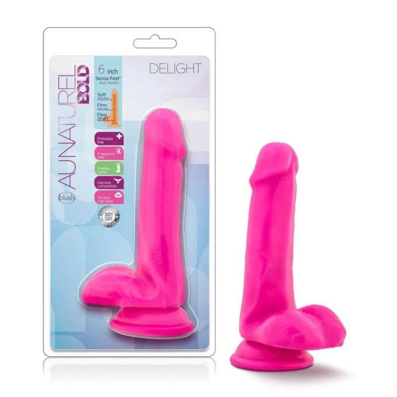 bold pink 6in dildo au naturel delight