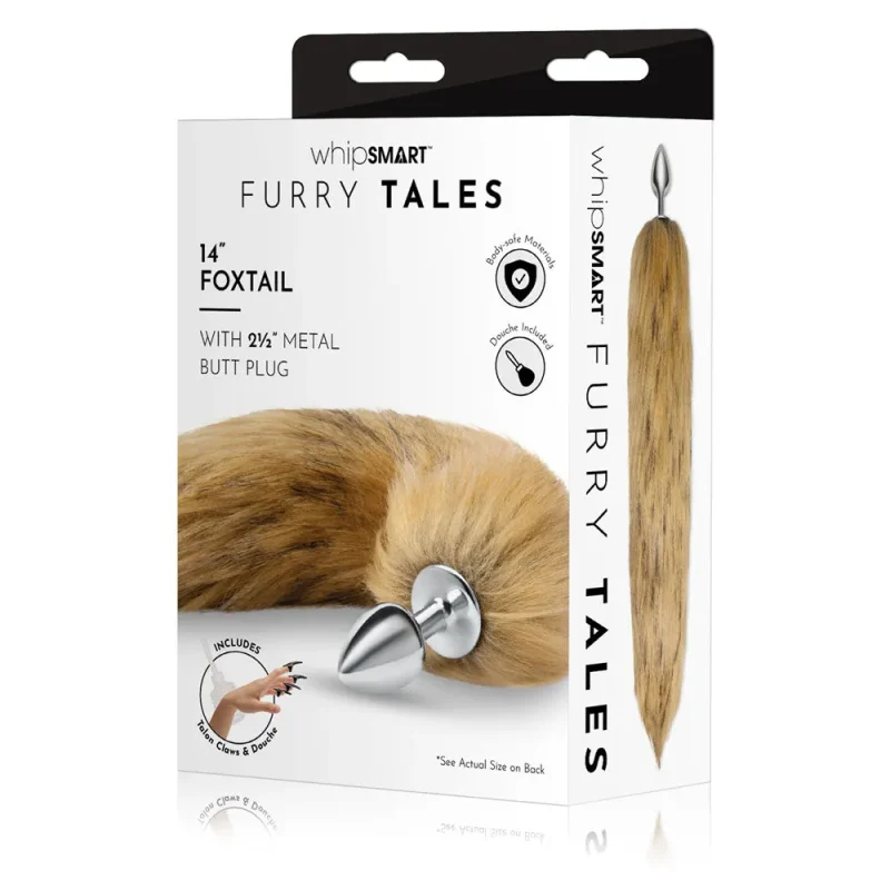 brown fox tail butt plug 14 furry fox tail with 6 3cm metal plug