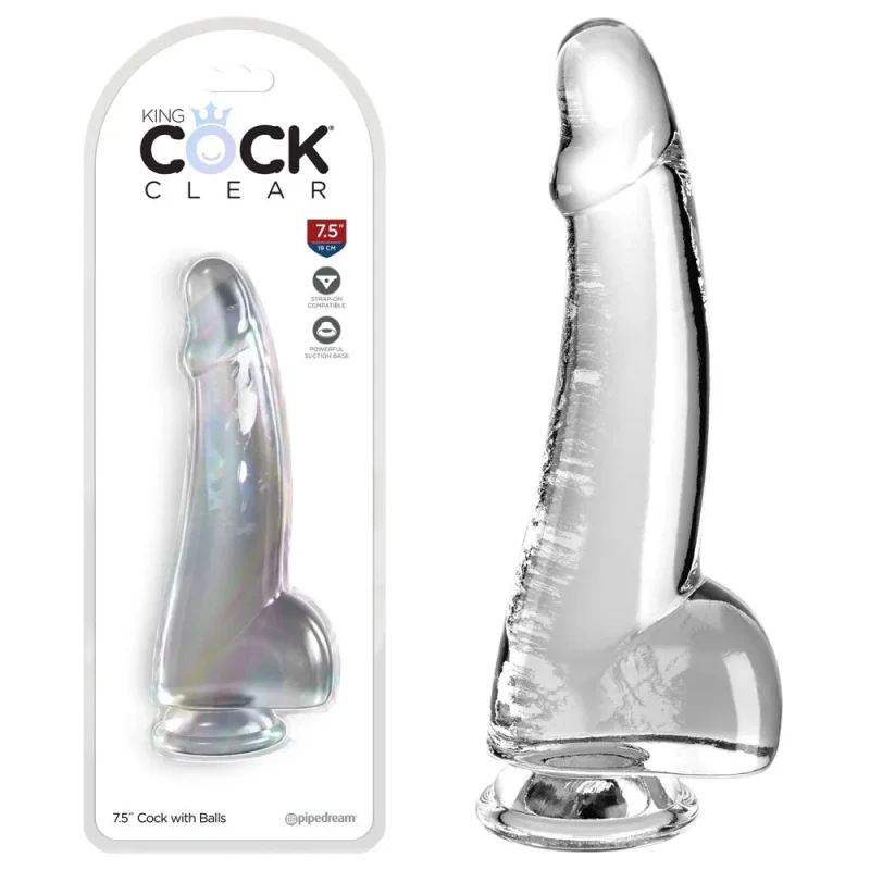 clear 7 5 king cock with balls 19cm dong