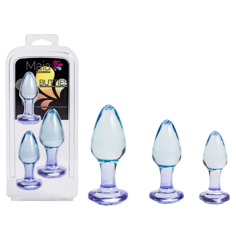 clear butt plugs set 3 sizes by maia