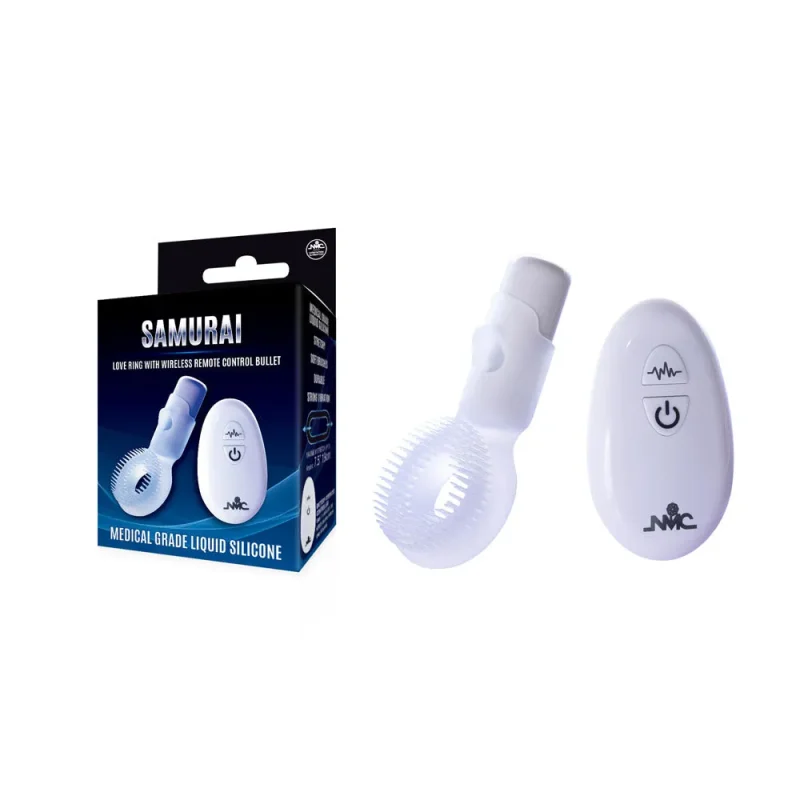 clear samurai vibrating cock ring with wireless remote