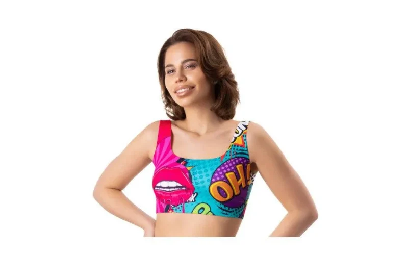 comics crop top stylish graphic tee