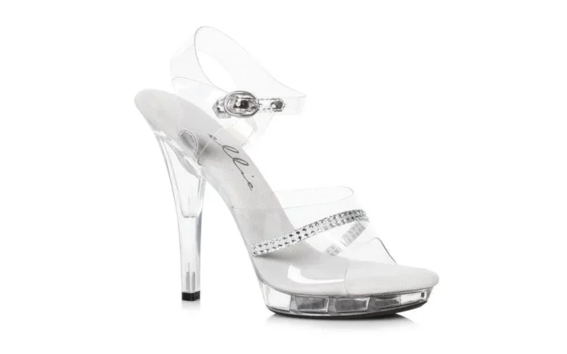 crystal rhinestone heel sandals 5in