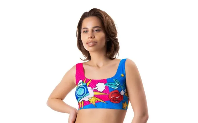 curved comics crop top