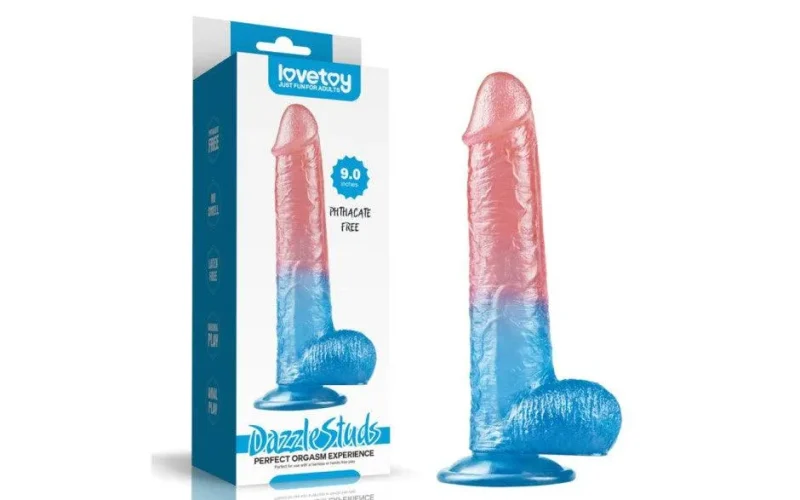 dazzle studs 9in pink blue dildo