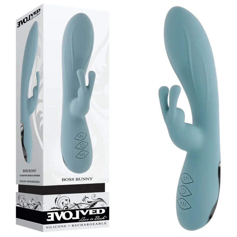 evolved boss bunny baby blue 20 1cm usb rechargeable rabbit vibrator