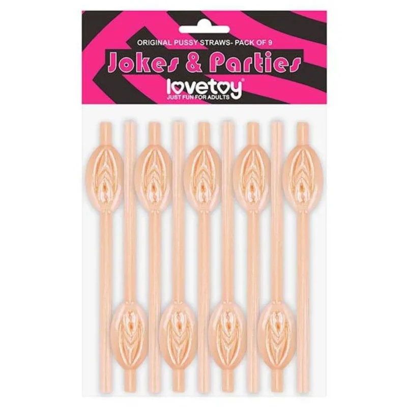 flesh colored pussy straws 9 piece set for jokes parties