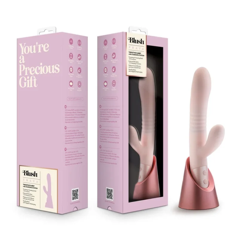 fraya pink 24 1cm usb rechargeable thrusting rabbit vibrator