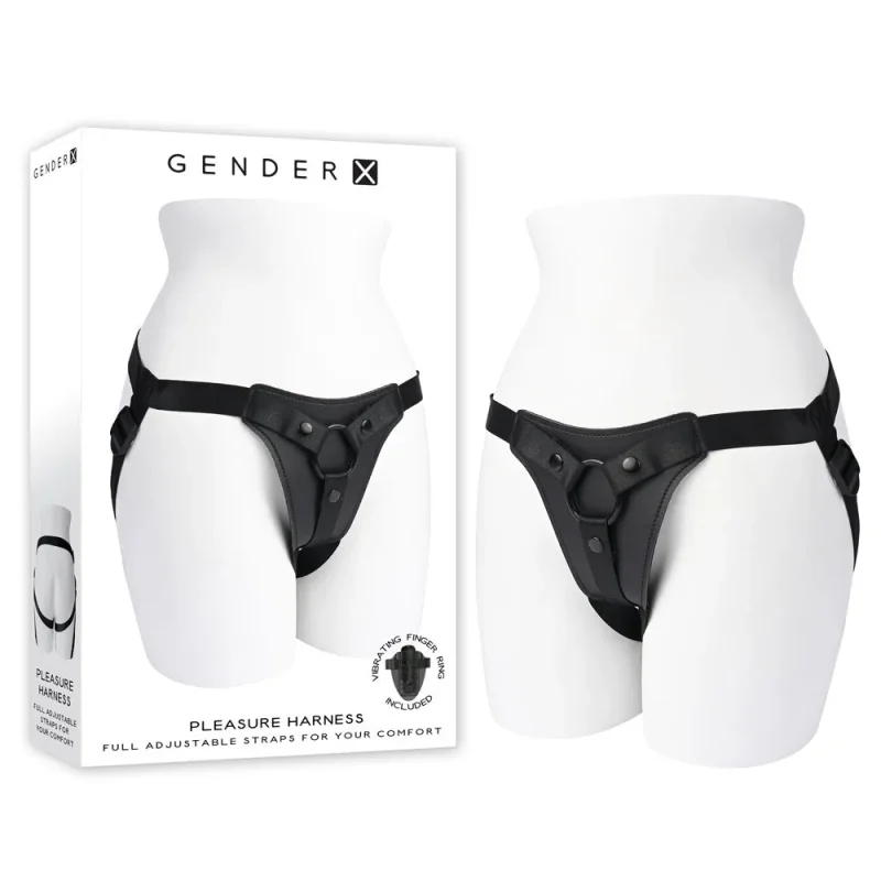 gender x black adjustable pleasure harness no probe