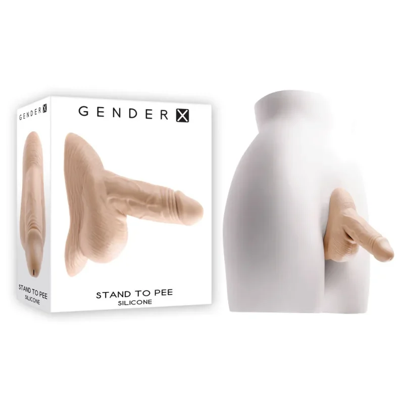 gender x silicone stand to pee aid light flesh realistic design