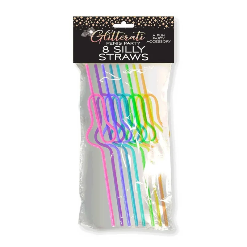 glitter penis straws fun party favor