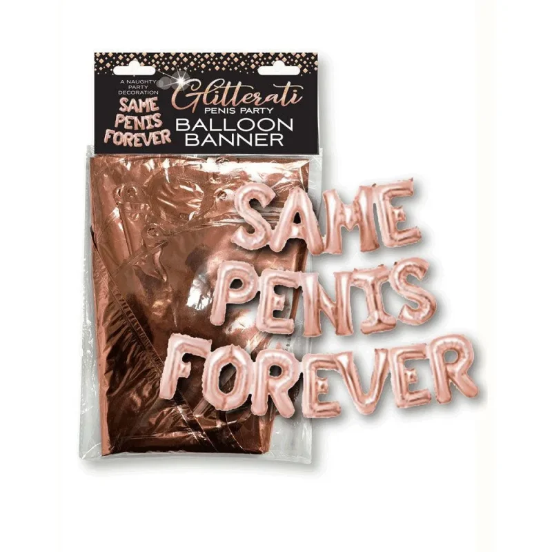 glitterati forever penis balloon banner