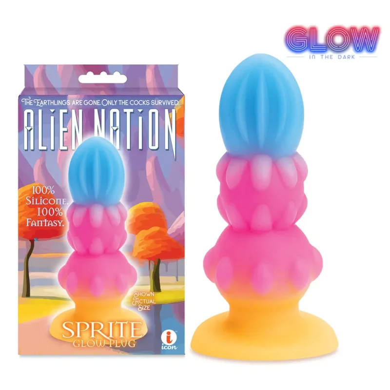 glow in dark alien themed 14cm fantasy anal plug