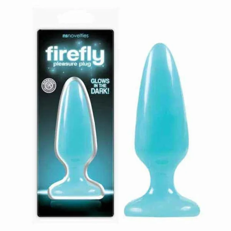 glow in dark firefly butt plug 5 medium blue