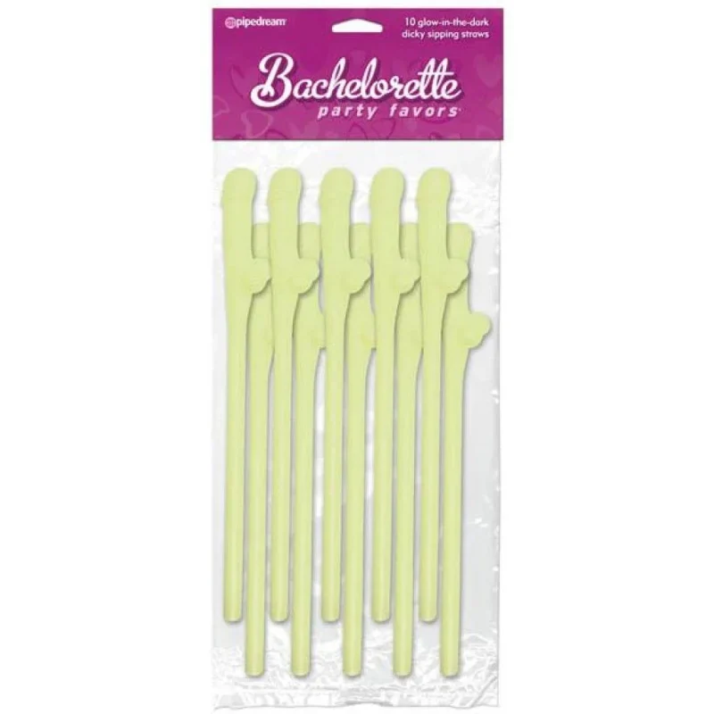 glow in the dark dicky straws set of 10 bachelorette party favors