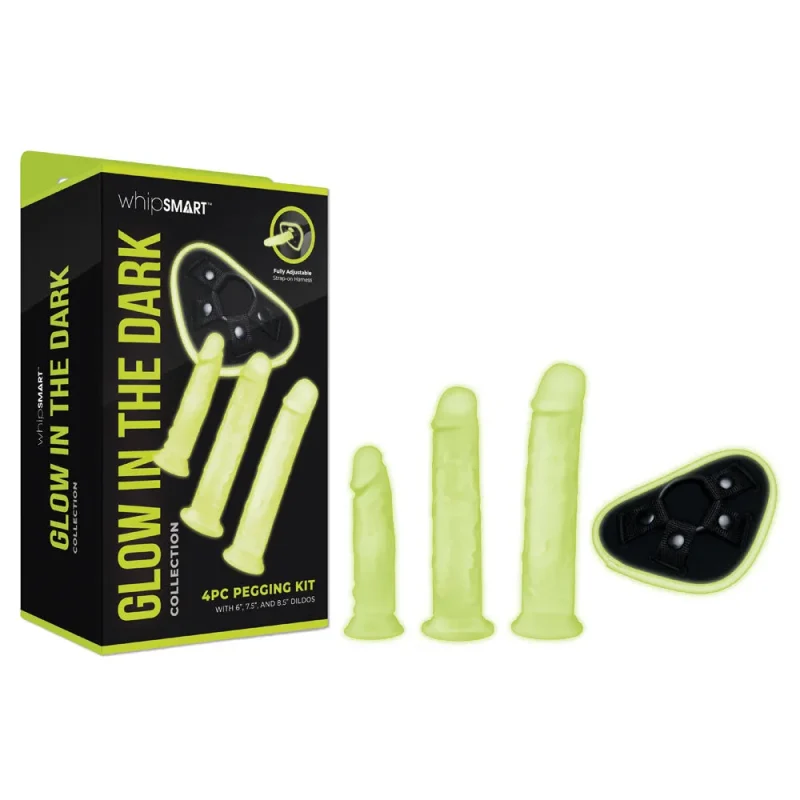 glow in the dark pegging kit 4pc whipsmart strap on set