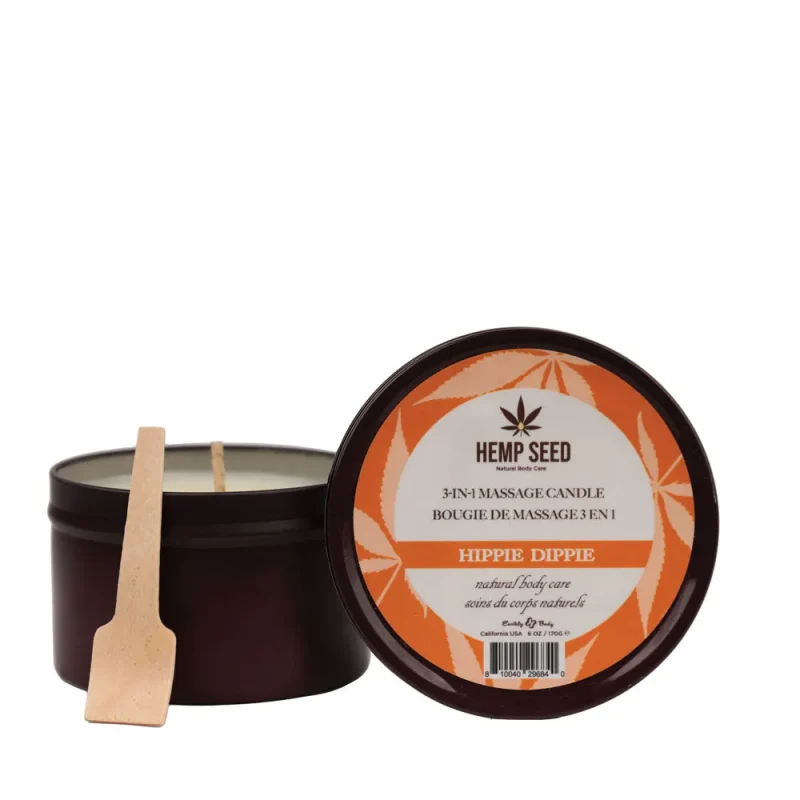 hemp seed massage candle toasted coconut cashmere sandalwood 170g