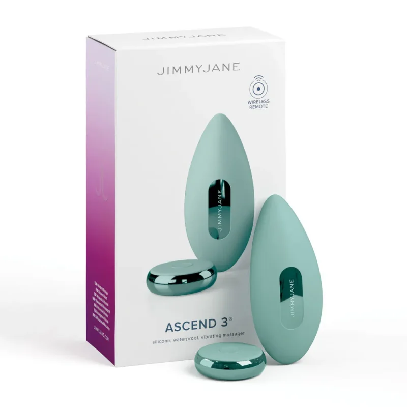 jimmyjane ascend 3 teal 9cm usb rechargeable stimulator with wireless remote