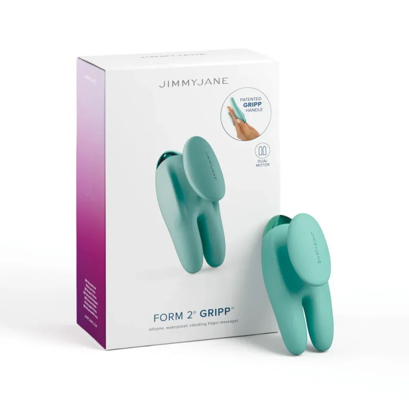 jimmyjane form 2 gripp teal 9 7cm usb rechargeable handheld vibrator